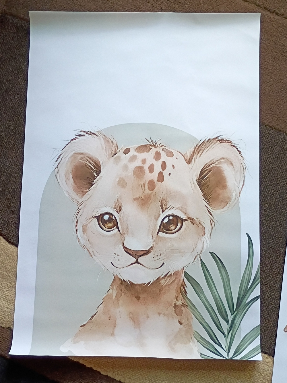 Baby Cheetah And Elephant Vinyl Wall Art Poster - 23.5X16